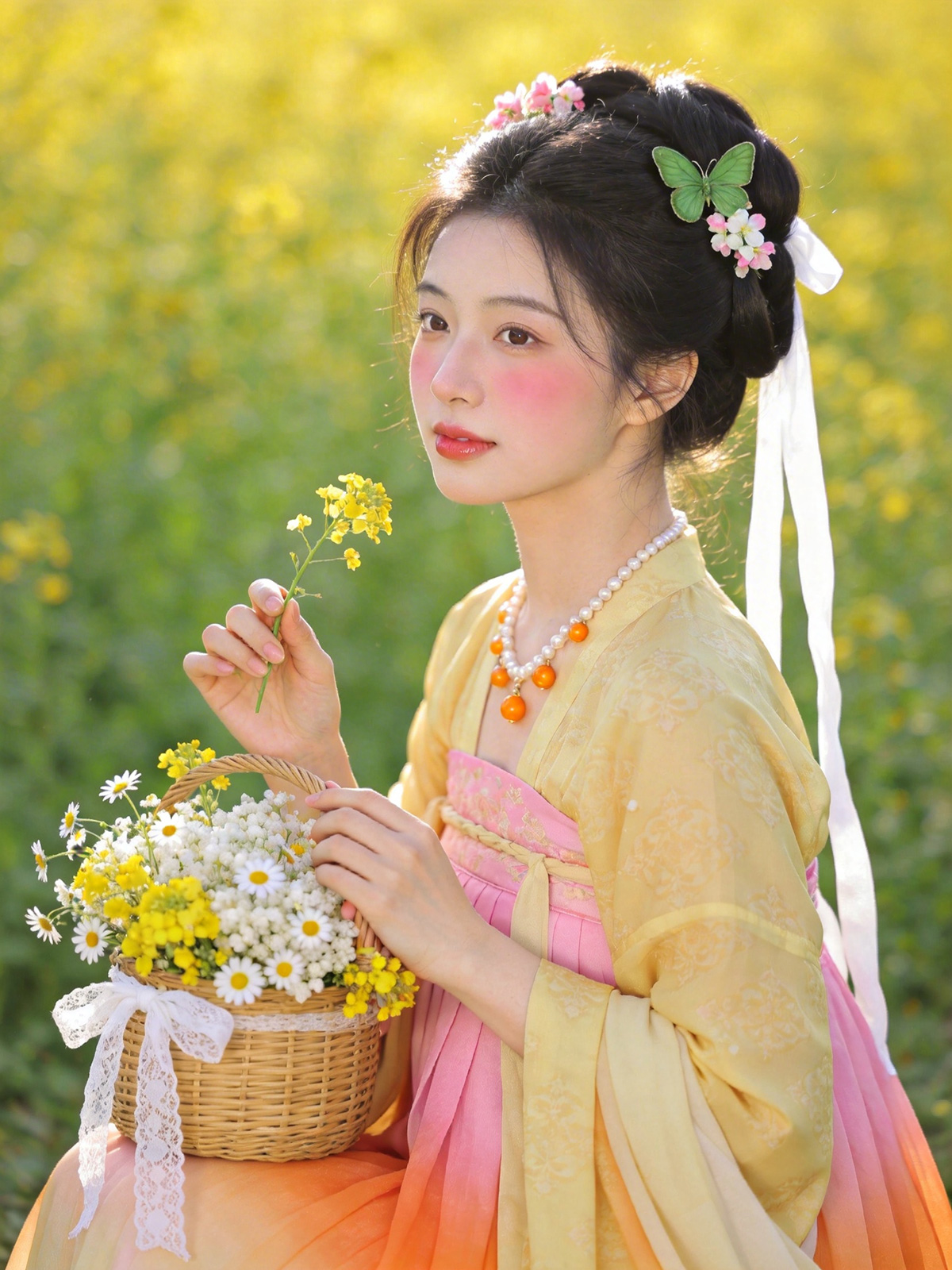 古風(fēng)人像攝影油菜花東方少女